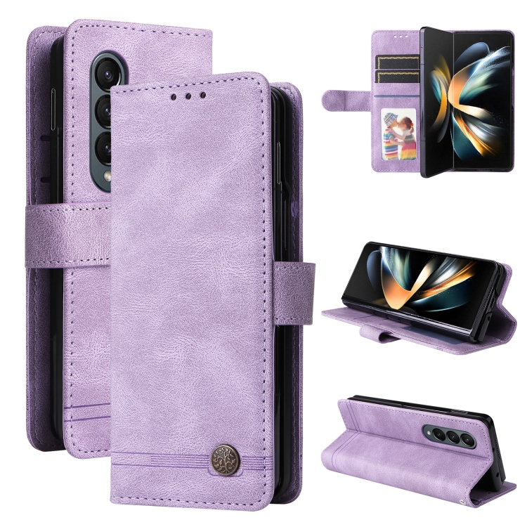 For Samsung Galaxy Z Fold4 5G Skin Feel Life Tree Metal Button Leather Phone Case(Purple)
For Samsung Galaxy Z Fold4 5G Skin Feel Life Tree Metal Button Leather Phone Case(Purple)