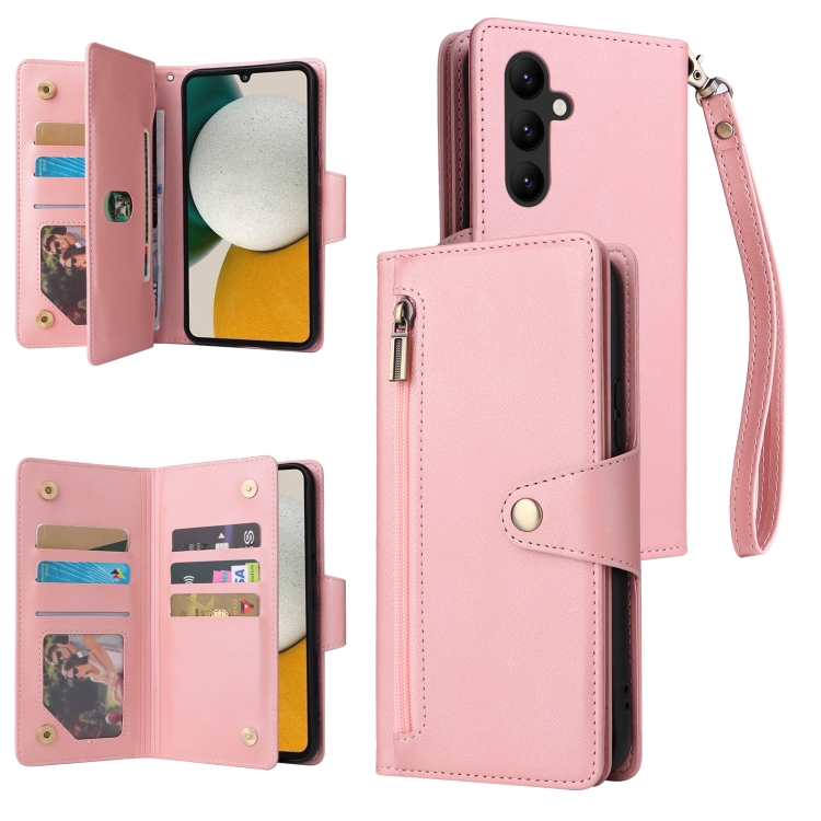 For Samsung Galaxy A34 Rivet Buckle 9 Cards Three Fold Leather Phone Case(Rose Gold)
For Samsung Galaxy A34 Rivet Buckle 9 Cards Three Fold Leather Phone Case(Rose Gold)
