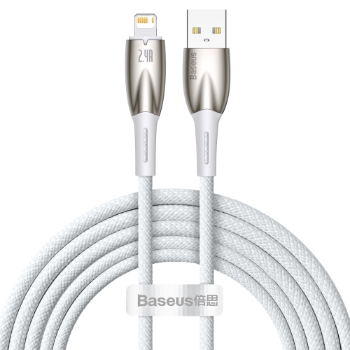 

Baseus Glimmer Series 2.4A USB to 8 Pin Fast Charging Data Cable, Length:2m(White)