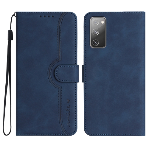 

For Samsung Galaxy S20 FE 5G Heart Pattern Skin Feel Leather Phone Case(Royal Blue)