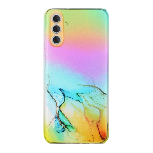 

For Samsung Galaxy A05s Laser Marble Pattern Clear TPU Protective Phone Case(Yellow)