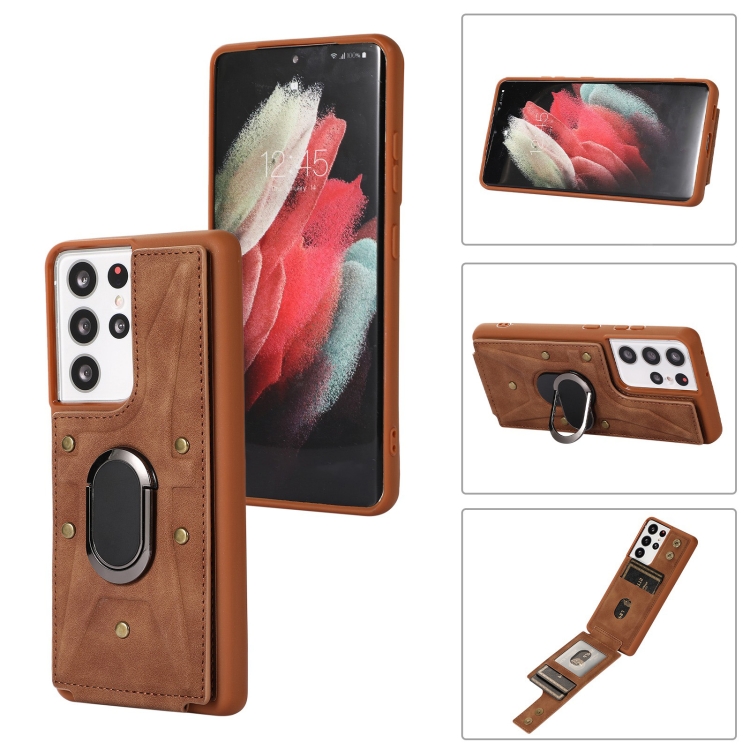 For Samsung Galaxy S21 Ultra 5G Armor Ring Wallet Back Cover Phone Case(Brown)
For Samsung Galaxy S21 Ultra 5G Armor Ring Wallet Back Cover Phone Case(Brown)