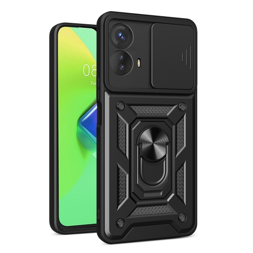 

For Motorola Moto G53 5G Sliding Camera Cover Design TPU+PC Phone Case(Black)