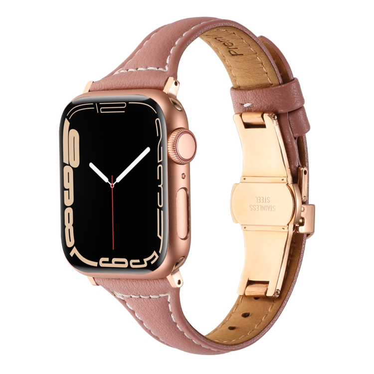 Small Waist Butterfly Buckle Watch Band For Apple Watch Series 8&7 41mm / SE 2&6&SE&5&4 40mm / 3&2&1 38mm(Pink)
Small Waist Butterfly Buckle Watch Band For Apple Watch Series 8&7 41mm / SE 2&6&SE&5&4 40mm / 3&2&1 38mm(Pink)