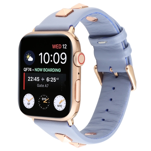 Single Row Riveted Genuine Leather Watch Band For Apple Watch Series 8&7 41mm / SE 2&6&SE&5&4 40mm / 3&2&1 38mm(Dark Blue Rose Gold)
Single Row Riveted Genuine Leather Watch Band For Apple Watch Series 8&7 41mm / SE 2&6&SE&5&4 40mm / 3&2&1 38mm(Dark Blue Rose Gold)
