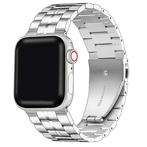 5-bead Stainless Steel Watch Band For Apple Watch Series 8&7 41mm / SE 2&6&SE&5&4 40mm / 3&2&1 38mm(Silver)
5-bead Stainless Steel Watch Band For Apple Watch Series 8&7 41mm / SE 2&6&SE&5&4 40mm / 3&2&1 38mm(Silver)