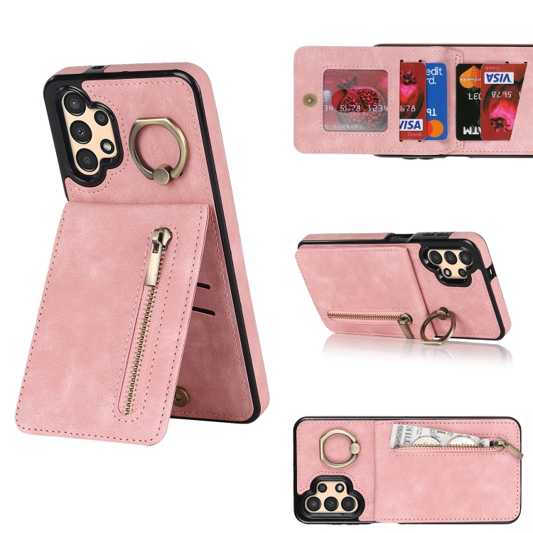 For Samsung Galaxy A13 4G / 5G Retro Ring and Zipper RFID Card Slot Phone Case(Pink)
For Samsung Galaxy A13 4G / 5G Retro Ring and Zipper RFID Card Slot Phone Case(Pink)