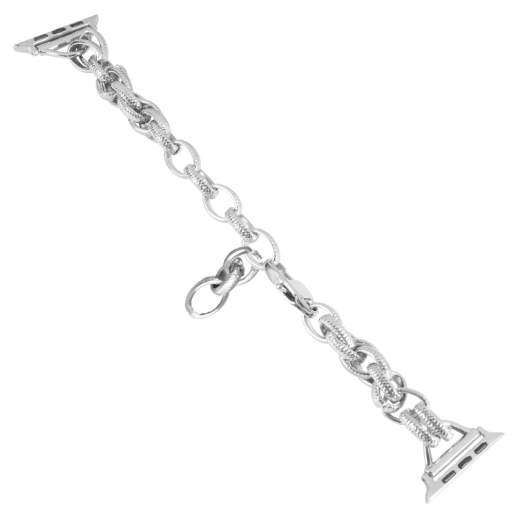 Metal Ripple Twist Chain Watch Band For Apple Watch Series 8&7 41mm / SE 2&6&SE&5&4 40mm / 3&2&1 38mm (Silver)
Metal Ripple Twist Chain Watch Band For Apple Watch Series 8&7 41mm / SE 2&6&SE&5&4 40mm / 3&2&1 38mm (Silver)