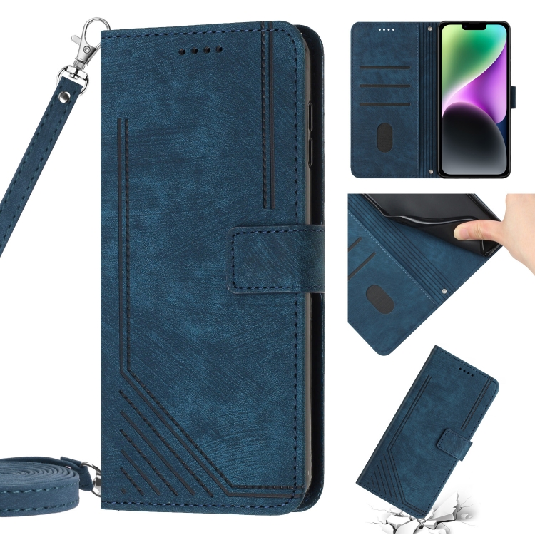 For iPhone SE 2022 / 2020 / 8 / 7 / 6 Skin Feel Stripe Pattern Leather Phone Case with Lanyard(Blue)
For iPhone SE 2022 / 2020 / 8 / 7 / 6 Skin Feel Stripe Pattern Leather Phone Case with Lanyard(Blue)
