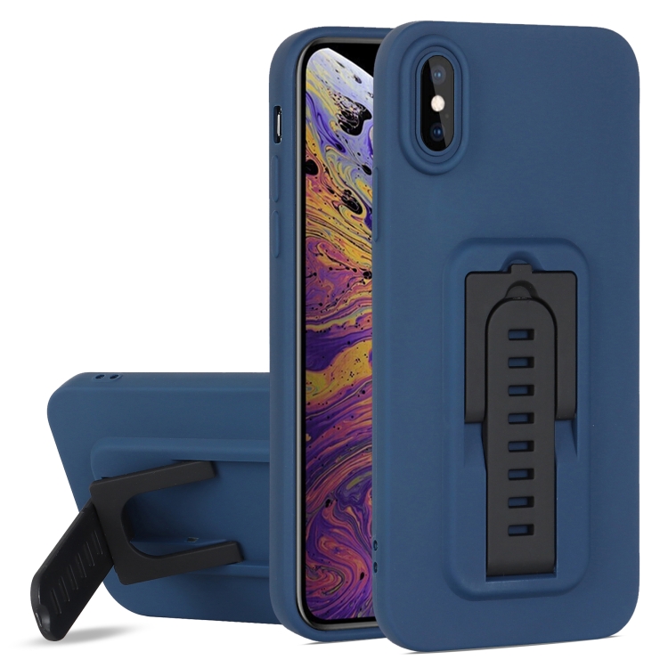 For iPhone XS Strap Holder Shockproof Protective Phone Case with Lens Film(Blue + Black)
For iPhone XS Strap Holder Shockproof Protective Phone Case with Lens Film(Blue + Black)