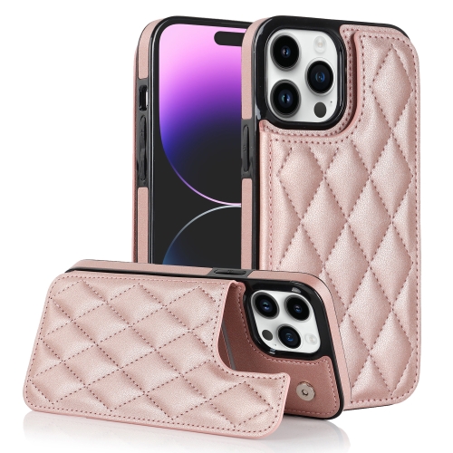 For iPhone 14 Pro Max Double Buckle Rhombic PU Leather Phone Case(Rose Gold)
For iPhone 14 Pro Max Double Buckle Rhombic PU Leather Phone Case(Rose Gold)