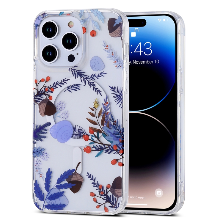 For iPhone 14 Plus Transparent Double Sided Magsafe Phone Case(Sky Blue Flower)
For iPhone 14 Plus Transparent Double Sided Magsafe Phone Case(Sky Blue Flower)
