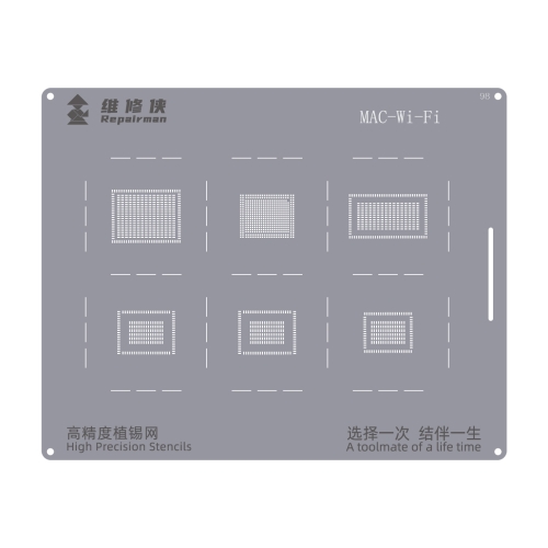 For MacBook WIFI Repairman High Precision Stencils CPU BGA iC Reballing Planting Tin Plate
For MacBook WIFI Repairman High Precision Stencils CPU BGA iC Reballing Planting Tin Plate
