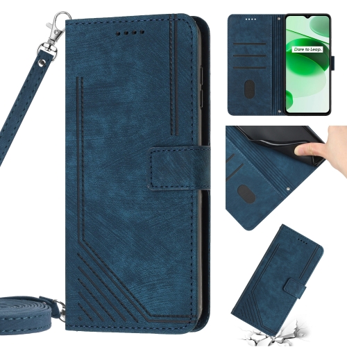 For Realme 10 Pro+ 5G Skin Feel Stripe Pattern Leather Phone Case with Lanyard(Blue)
For Realme 10 Pro+ 5G Skin Feel Stripe Pattern Leather Phone Case with Lanyard(Blue)