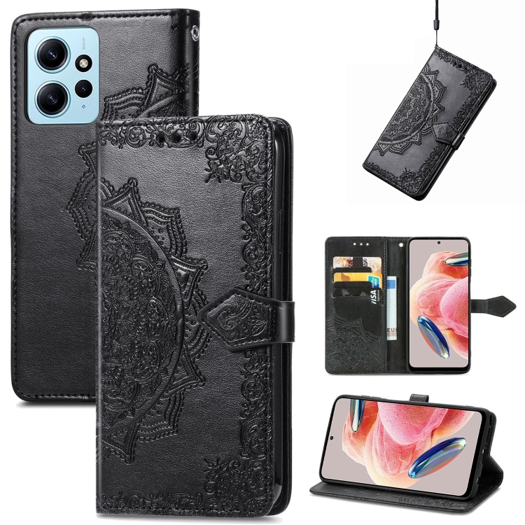 For Xiaomi Redmi Note 12 4G Global Mandala Flower Embossed Leather Phone Case(Black)
For Xiaomi Redmi Note 12 4G Global Mandala Flower Embossed Leather Phone Case(Black)