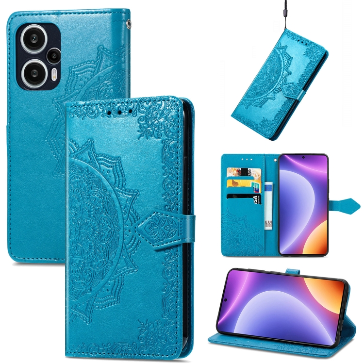 For Xiaomi Redmi Note 12 Turbo Mandala Flower Embossed Leather Phone Case(Blue)
For Xiaomi Redmi Note 12 Turbo Mandala Flower Embossed Leather Phone Case(Blue)