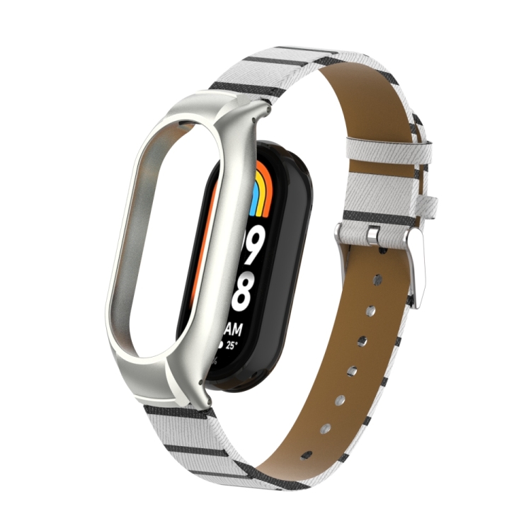For Xiaomi Mi Band 8 Integrated Metal Case + Secondary Color Leather Watch Band(White)
For Xiaomi Mi Band 8 Integrated Metal Case + Secondary Color Leather Watch Band(White)