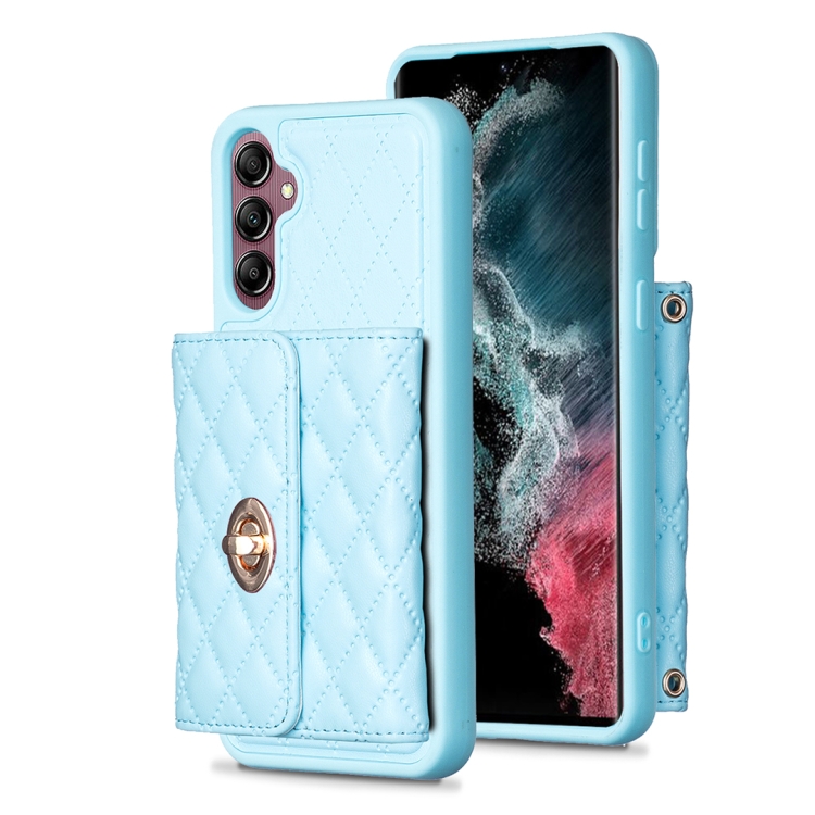 For Samsung Galaxy A14 4G / 5G Horizontal Metal Buckle Wallet Rhombic Leather Phone Case(Blue)
For Samsung Galaxy A14 4G / 5G Horizontal Metal Buckle Wallet Rhombic Leather Phone Case(Blue)