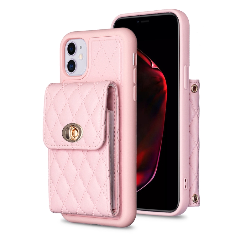 For iPhone 11 Vertical Metal Buckle Wallet Rhombic Leather Phone Case(Pink)
For iPhone 11 Vertical Metal Buckle Wallet Rhombic Leather Phone Case(Pink)