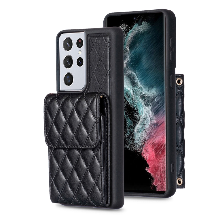 For Samsung Galaxy S21 Ultra 5G Vertical Wallet Rhombic Leather Phone Case(Black)
For Samsung Galaxy S21 Ultra 5G Vertical Wallet Rhombic Leather Phone Case(Black)