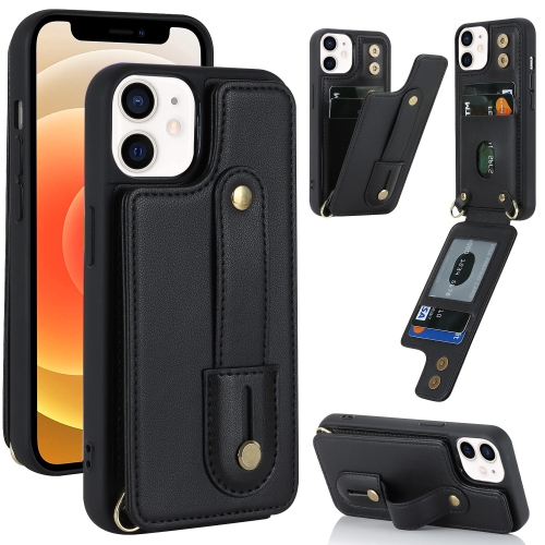 For iPhone 12 / 12 Pro Wristband Vertical Flip Wallet Back Cover Phone Case(Black)
For iPhone 12 / 12 Pro Wristband Vertical Flip Wallet Back Cover Phone Case(Black)