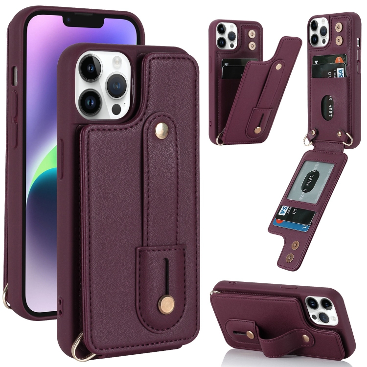 For iPhone 12 Pro Max Wristband Vertical Flip Wallet Back Cover Phone Case(Wine Red)
For iPhone 12 Pro Max Wristband Vertical Flip Wallet Back Cover Phone Case(Wine Red)
