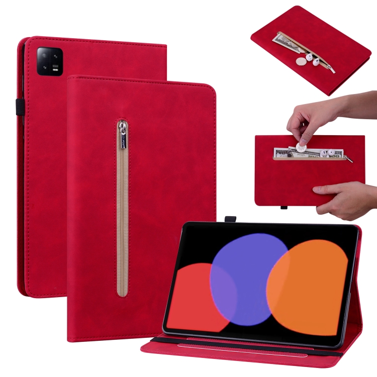 For Xiaomi Pad 6 / Pad 6 Pro Skin Feel Solid Color Zipper Leather Tablet Case(Red)
For Xiaomi Pad 6 / Pad 6 Pro Skin Feel Solid Color Zipper Leather Tablet Case(Red)