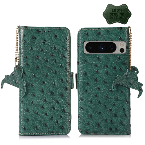For Google Pixel 8 Pro Ostrich Pattern Genuine Leather RFID Phone Case(Green)
For Google Pixel 8 Pro Ostrich Pattern Genuine Leather RFID Phone Case(Green)