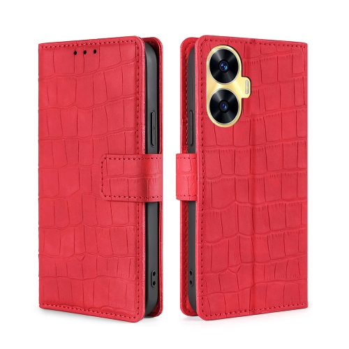 For Realme C55 Skin Feel Crocodile Magnetic Clasp Leather Phone Case(Red)
For Realme C55 Skin Feel Crocodile Magnetic Clasp Leather Phone Case(Red)
