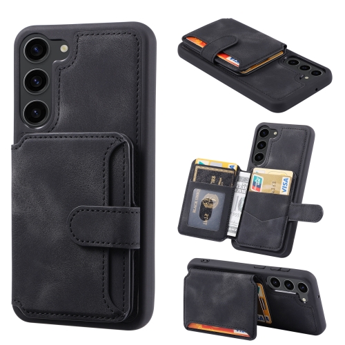 

For Samsung Galaxy S24+ 5G Skin Feel Dream RFID Anti-theft PU Card Bag Phone Case(Black)