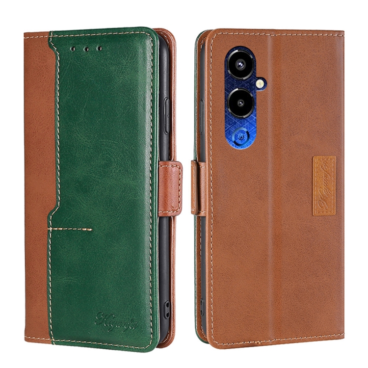 For Tecno Pova 4 Pro Contrast Color Side Buckle Leather Phone Case(Light Brown + Green)
For Tecno Pova 4 Pro Contrast Color Side Buckle Leather Phone Case(Light Brown + Green)