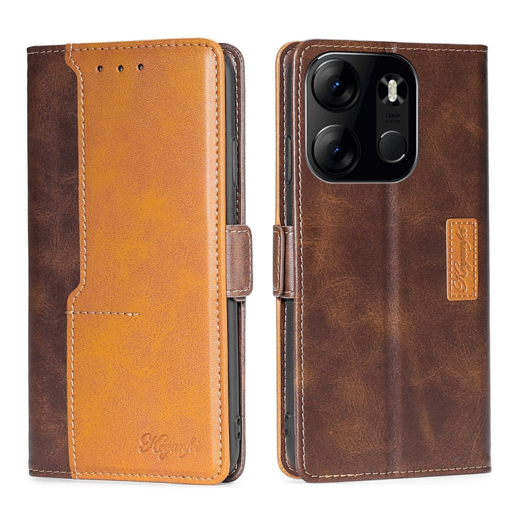 For Tecno Spark Go 2023 Contrast Color Side Buckle Leather Phone Case(Dark Brown + Gold)
For Tecno Spark Go 2023 Contrast Color Side Buckle Leather Phone Case(Dark Brown + Gold)