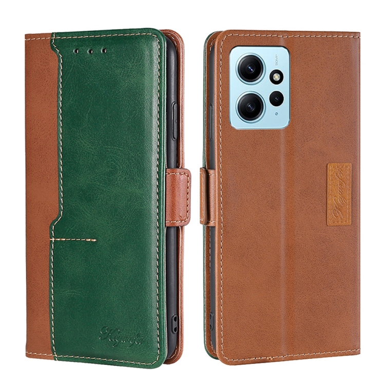 For Xiaomi Redmi Note 12 4G Global Contrast Color Side Buckle Leather Phone Case(Light Brown + Green)
For Xiaomi Redmi Note 12 4G Global Contrast Color Side Buckle Leather Phone Case(Light Brown + Green)
