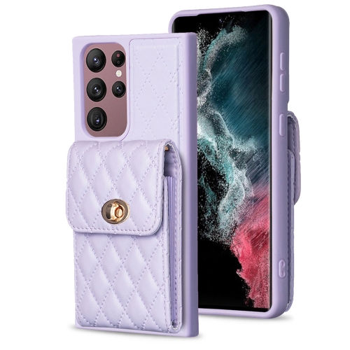 For Samsung Galaxy S22 Ultra 5G Vertical Wallet Rhombic Leather Phone Case(Purple)
For Samsung Galaxy S22 Ultra 5G Vertical Wallet Rhombic Leather Phone Case(Purple)