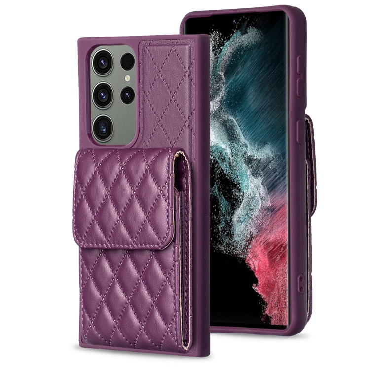 For Samsung Galaxy S23 Ultra 5G Vertical Wallet Rhombic Leather Phone Case(Dark Purple)
For Samsung Galaxy S23 Ultra 5G Vertical Wallet Rhombic Leather Phone Case(Dark Purple)