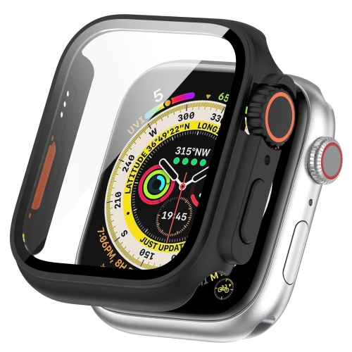 

For Apple Watch Series 9 / 8 / 7 45mm Tempered Film + PC Integrated Watch Protective Case(Black)