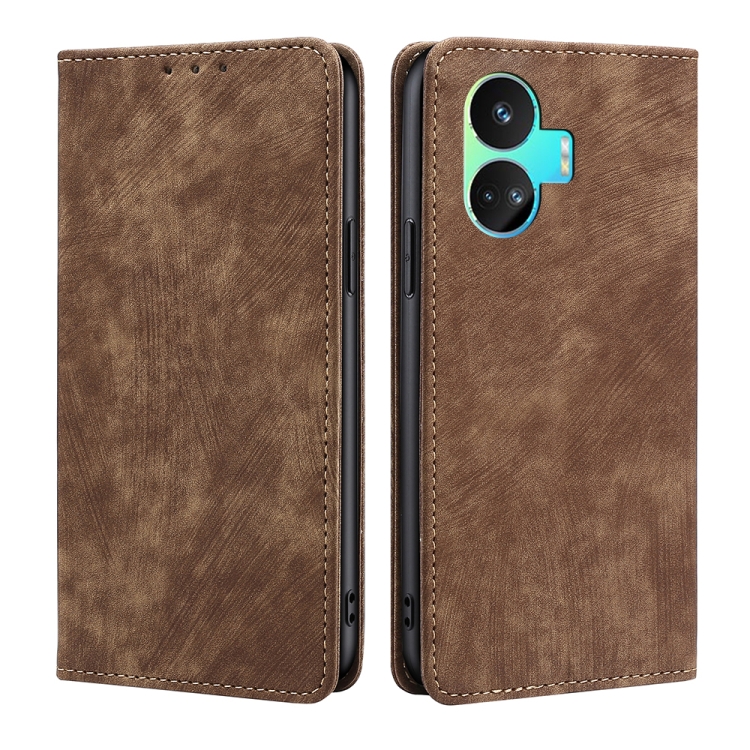 For Realme GT Neo5 SE RFID Anti-theft Brush Magnetic Leather Phone Case(Brown)
For Realme GT Neo5 SE RFID Anti-theft Brush Magnetic Leather Phone Case(Brown)