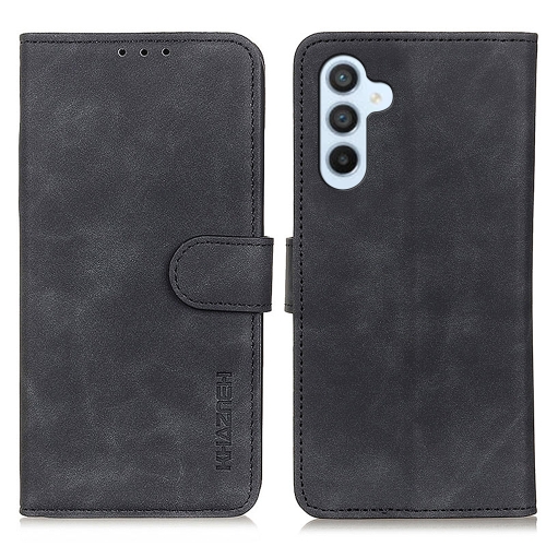 

For Samsung Galaxy S24 KHAZNEH Retro Texture Horizontal Flip Leather Phone Case(Black)