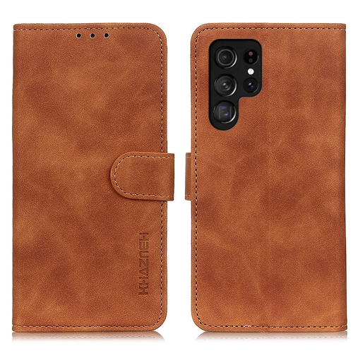 

For Samsung Galaxy S24 Ultra KHAZNEH Retro Texture Horizontal Flip Leather Phone Case(Brown)