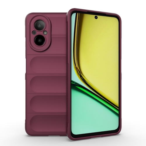 

For Realme C67 4G Global Magic Shield TPU + Flannel Phone Case(Wine Red)