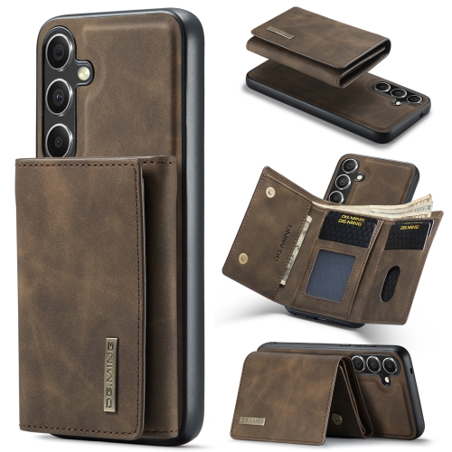 

For Samsung Galaxy S24+ 5G DG.MING M1 Series 3-Fold Multi Card Wallet + Magnetic Phone Case(Coffee)