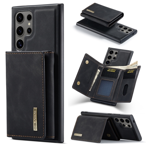 

For Samsung Galaxy S24 Ultra 5G DG.MING M1 Series 3-Fold Multi Card Wallet + Magnetic Phone Case(Black)