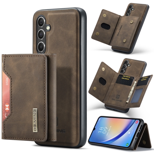 

For Samsung Galaxy A34 5G DG.MING M2 Series 3-Fold Multi Card Bag + Magnetic Phone Case(Coffee)