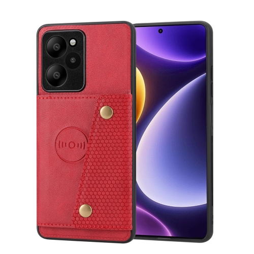 

For Xiaomi Poco X5 Pro / Redmi Note 12 Pro Speed Double Buckle Magnetic PU+TPU Phone Case(Red)