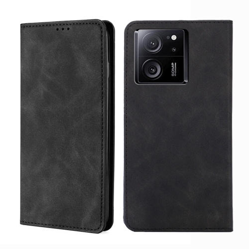 

For Xiaomi Redmi K60 Ultra Skin Feel Magnetic Leather Phone Case(Black)
