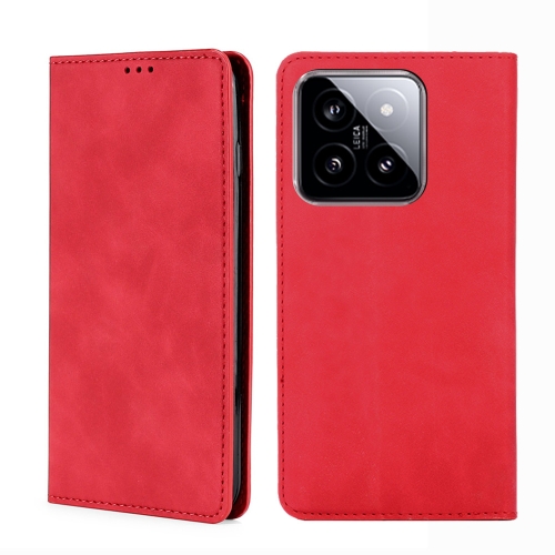 

For Xiaomi 14 Skin Feel Magnetic Leather Phone Case(Red)