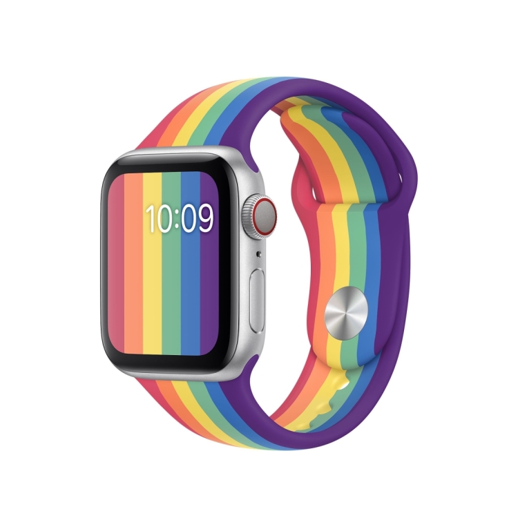 For Apple Watch Series 7 45mm / 6 & SE & 5 & 4 44mm / 3 & 2 & 1 42mm Rainbow Silicone Watch Band
For Apple Watch Series 7 45mm / 6 & SE & 5 & 4 44mm / 3 & 2 & 1 42mm Rainbow Silicone Watch Band