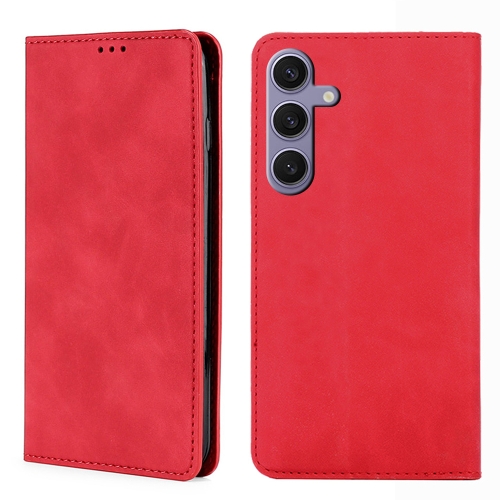 

For Samsung Galaxy S24+ 5G Skin Feel Magnetic Leather Phone Case(Red)