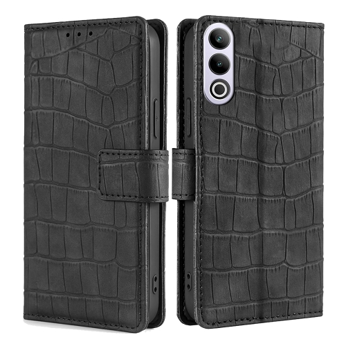 

For OnePlus Ace 3V 5G Skin Feel Crocodile Magnetic Clasp Leather Phone Case(Black)