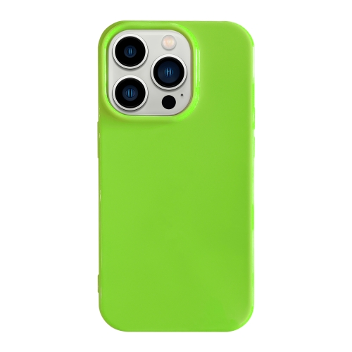 

For iPhone 13 Pro Max Shockproof Solid Color TPU Phone Case(Fluorescent Green)